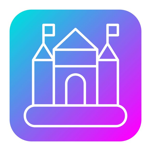 El icono vectorial de Bouncy Castle se puede usar para el conjunto de iconos de juguetes para niños