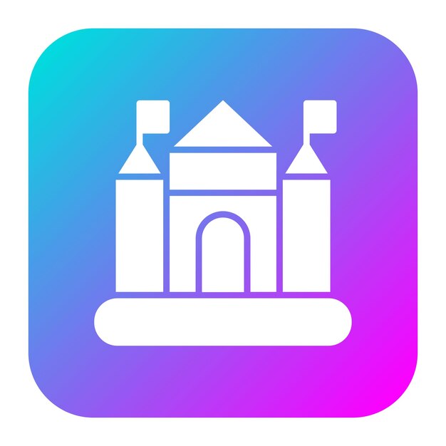 El icono vectorial de Bouncy Castle se puede usar para el conjunto de iconos de juguetes para niños