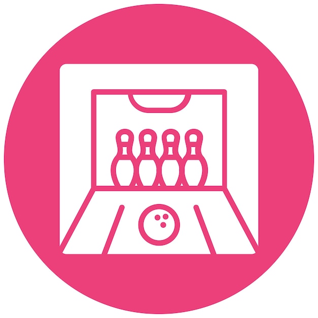 El icono vectorial de Bowling Alley se puede usar para el conjunto de iconos de Bowling