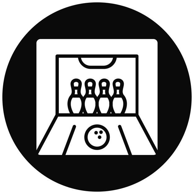 El icono vectorial de Bowling Alley se puede usar para el conjunto de iconos de Bowling