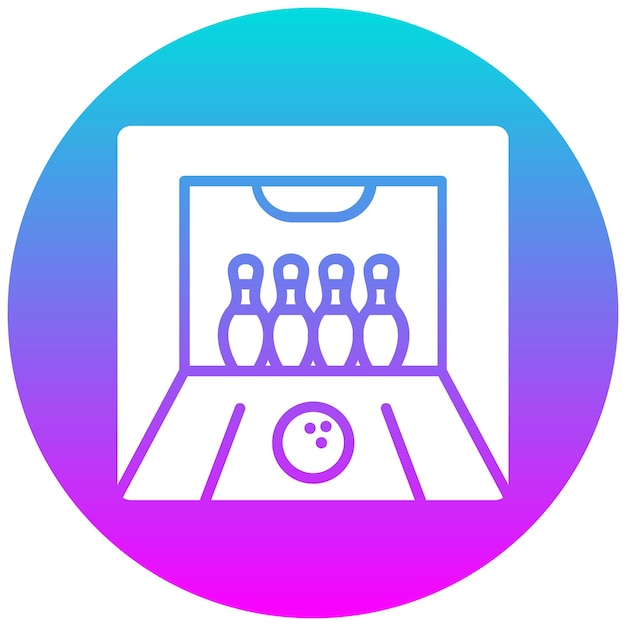 El icono vectorial de Bowling Alley se puede usar para el conjunto de iconos de Bowling