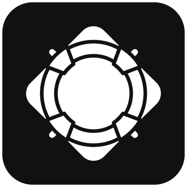 El icono vectorial de la boya salvavidas se puede usar para el conjunto de iconos de la línea costera