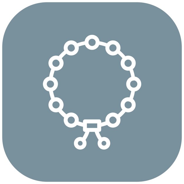 El icono vectorial del brazalete de peregrino se puede usar para el conjunto de iconos de peregrinación de Hajj