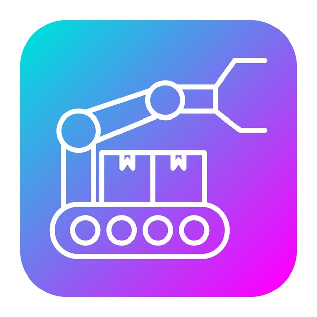 El icono vectorial del brazo robótico se puede utilizar para el conjunto de iconos de la cadena de suministro