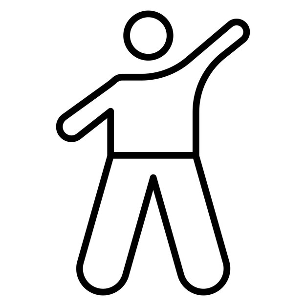 El icono vectorial de los brazos de estiramiento se puede utilizar para el conjunto de iconos de comodidad