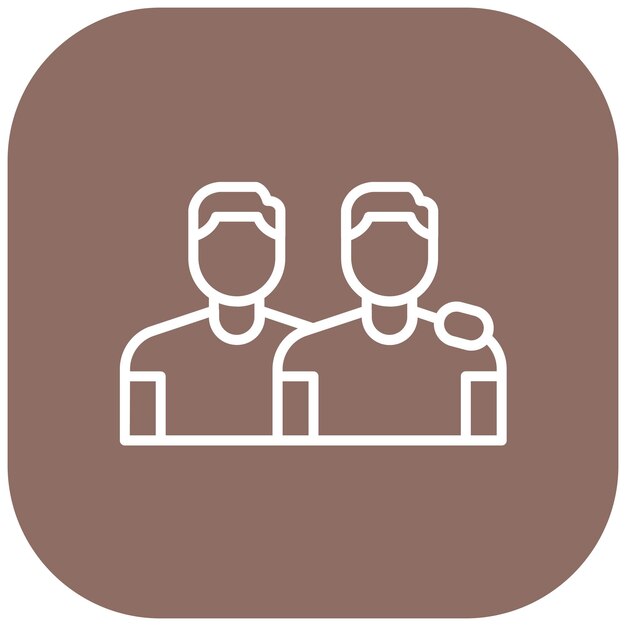 El icono vectorial de Bro se puede usar para el conjunto de iconos de Amistad
