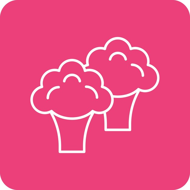 El icono vectorial de brócoli se puede utilizar para el conjunto de iconos de frutas y verduras