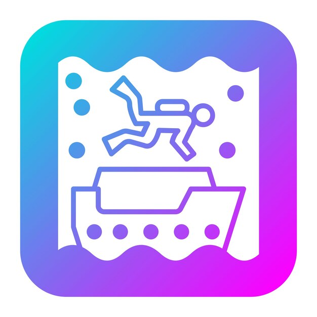 El icono vectorial de buceo de naufragios se puede utilizar para el conjunto de iconos de vacaciones y turismo