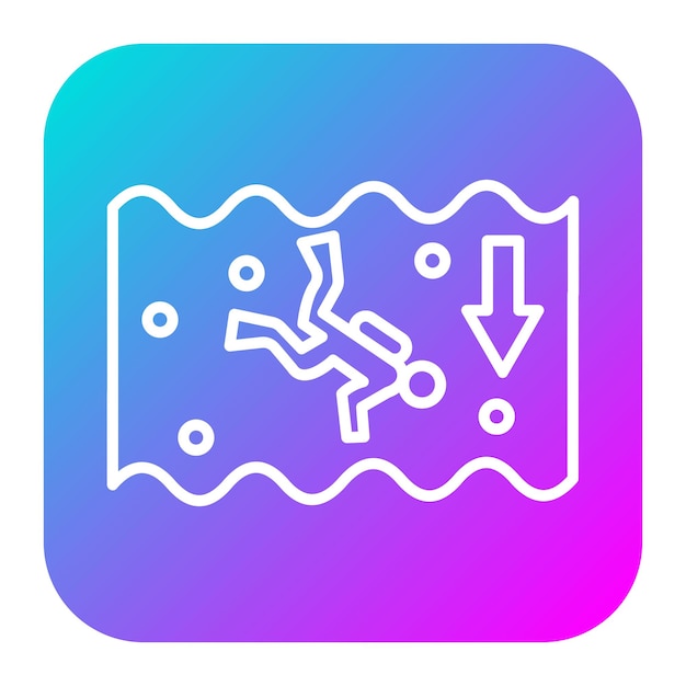 El icono vectorial de buceo profundo se puede utilizar para el conjunto de iconos de vacaciones y turismo