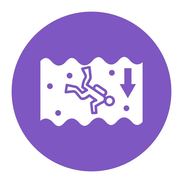 El icono vectorial de buceo profundo se puede utilizar para el conjunto de iconos de vacaciones y turismo