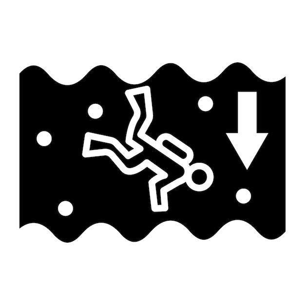 El icono vectorial de buceo profundo se puede utilizar para el conjunto de iconos de vacaciones y turismo