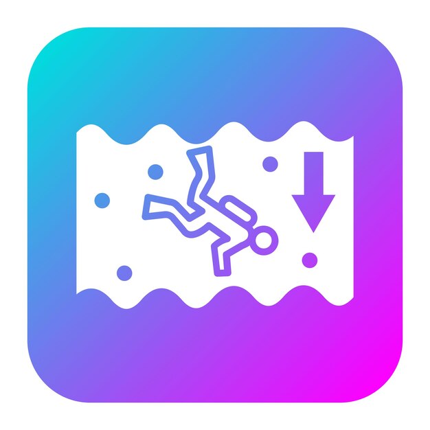 El icono vectorial de buceo profundo se puede utilizar para el conjunto de iconos de vacaciones y turismo
