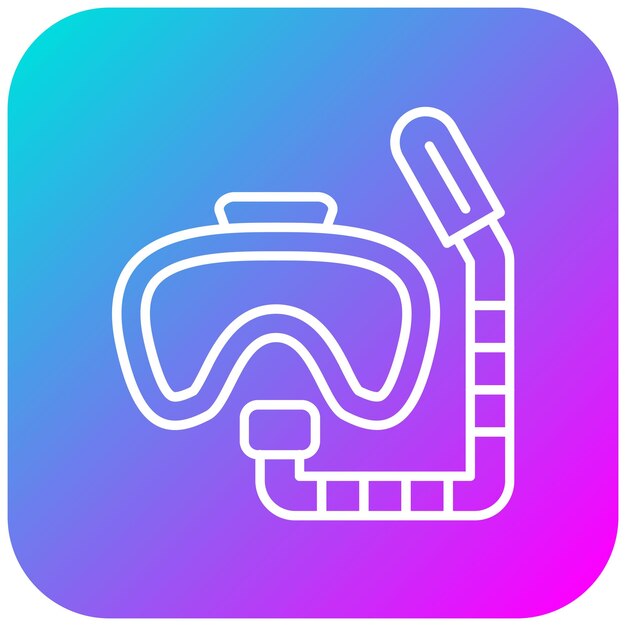 El icono vectorial de buceo se puede usar para el conjunto de iconos deportivos