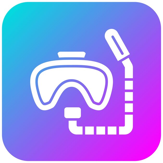El icono vectorial de buceo se puede usar para el conjunto de iconos deportivos