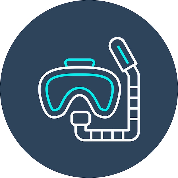 El icono vectorial de buceo se puede usar para el conjunto de iconos deportivos