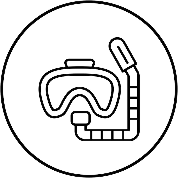 El icono vectorial de buceo se puede usar para el conjunto de iconos deportivos
