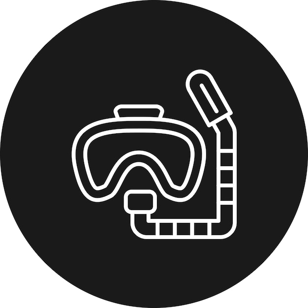 El icono vectorial de buceo se puede usar para el conjunto de iconos deportivos