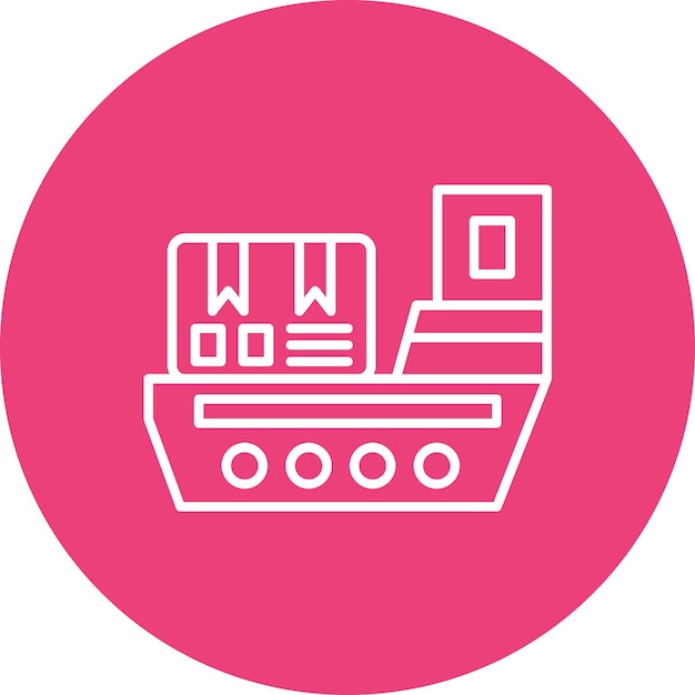 El icono vectorial del buque de carga se puede utilizar para el conjunto de iconos de entrega y logística
