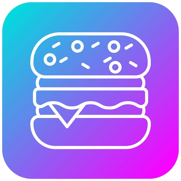 El icono vectorial de Burger Sandwich se puede usar para el conjunto de iconos de World Cuisine