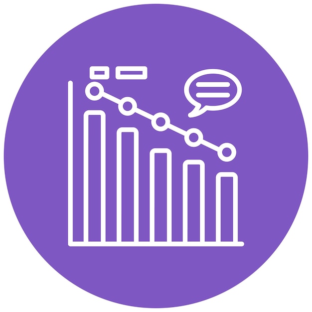 El icono vectorial de Burn Down Chart se puede utilizar para el conjunto de iconos de evaluación de proyectos