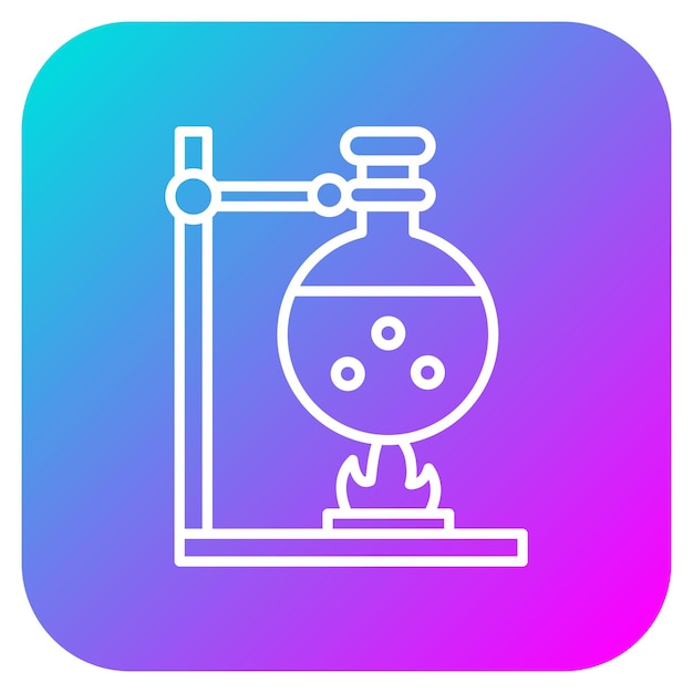 El icono vectorial de Burning Flask se puede utilizar para el conjunto de iconos de Investigación y Ciencia
