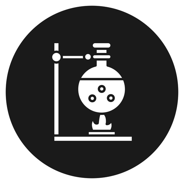 El icono vectorial de Burning Flask se puede utilizar para el conjunto de iconos de Investigación y Ciencia