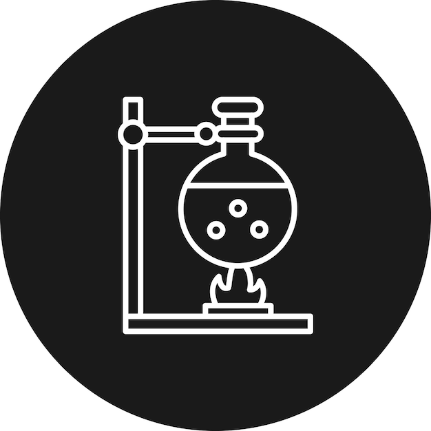 El icono vectorial de Burning Flask se puede utilizar para el conjunto de iconos de Investigación y Ciencia