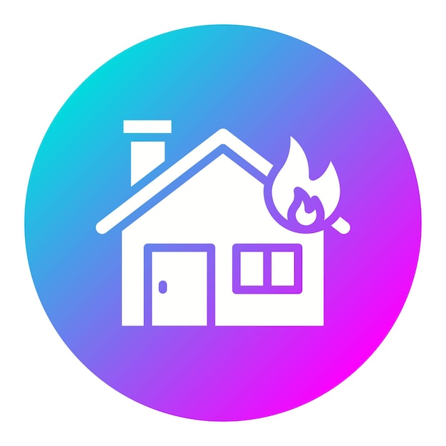 El icono vectorial de Burning House se puede usar para el conjunto de iconos de la prisión