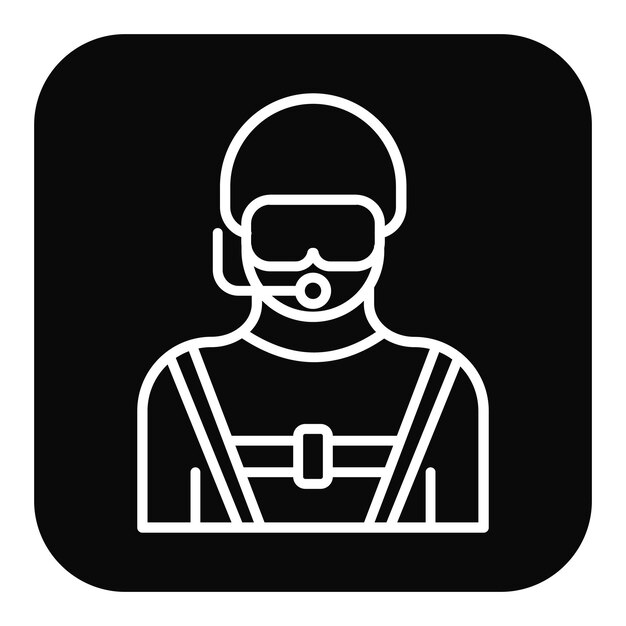 El icono vectorial del buzo macho se puede utilizar para el conjunto de iconos de vacaciones y turismo