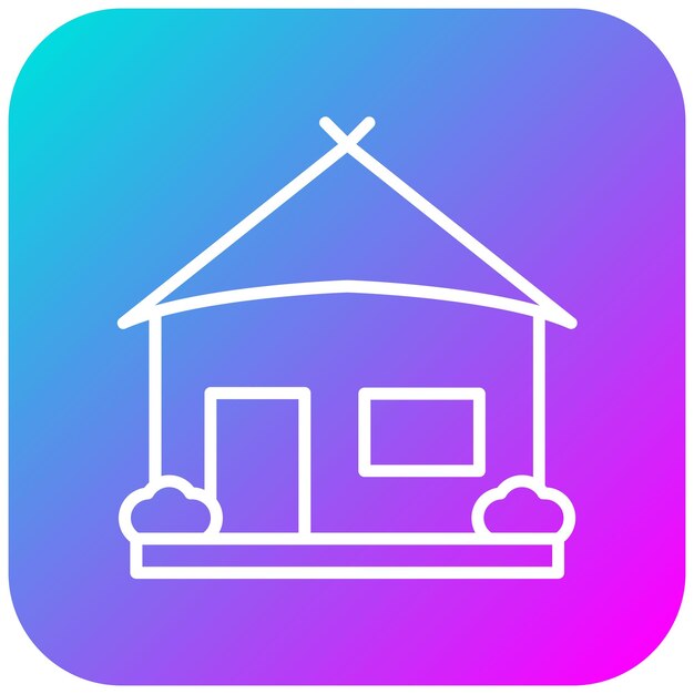 El icono vectorial de la cabaña se puede usar para el conjunto de iconos del tipo de casas