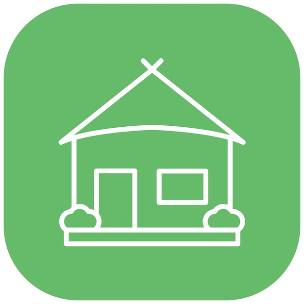 El icono vectorial de la cabaña se puede usar para el conjunto de iconos del tipo de casas