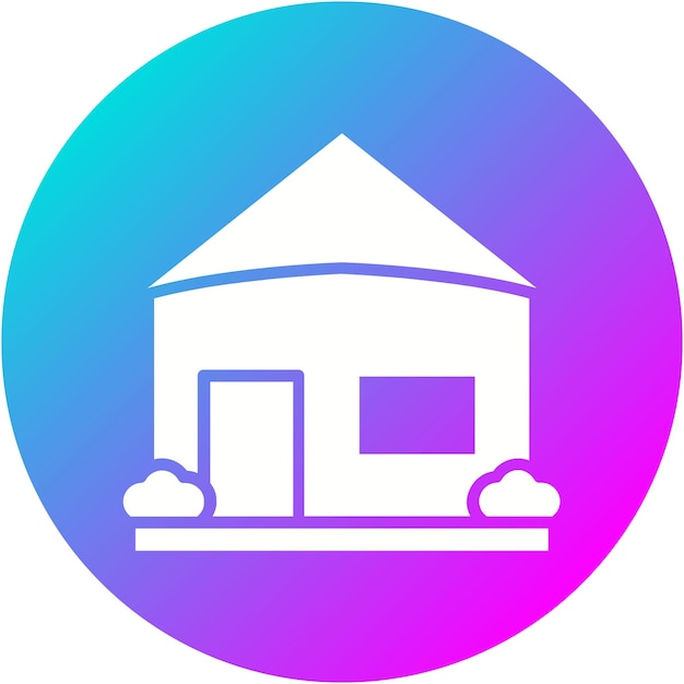 El icono vectorial de la cabaña se puede usar para el conjunto de iconos del tipo de casas