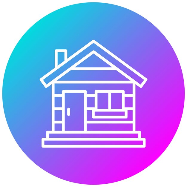 El icono vectorial de la cabaña se puede utilizar para el conjunto de iconos del tipo de casas