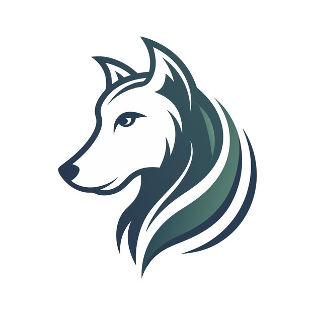icono vectorial de cabeza de lobo con fondo blanco