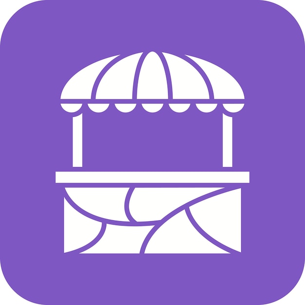 El icono vectorial de la cabina se puede utilizar para el conjunto de iconos del mercado callejero