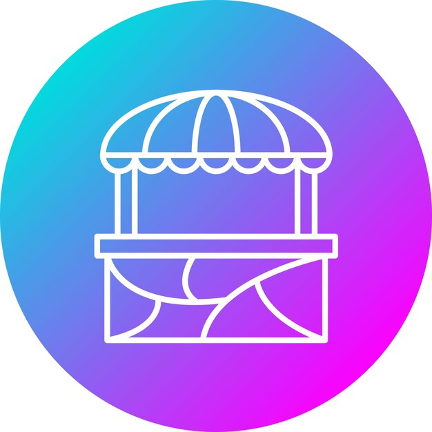 El icono vectorial de la cabina se puede utilizar para el conjunto de iconos del mercado callejero