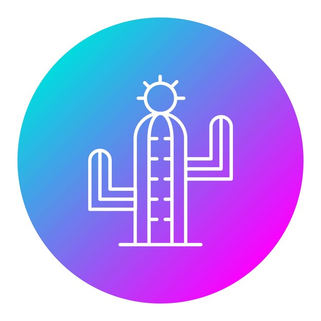 El icono vectorial de cactus se puede usar para el conjunto de iconos del desierto