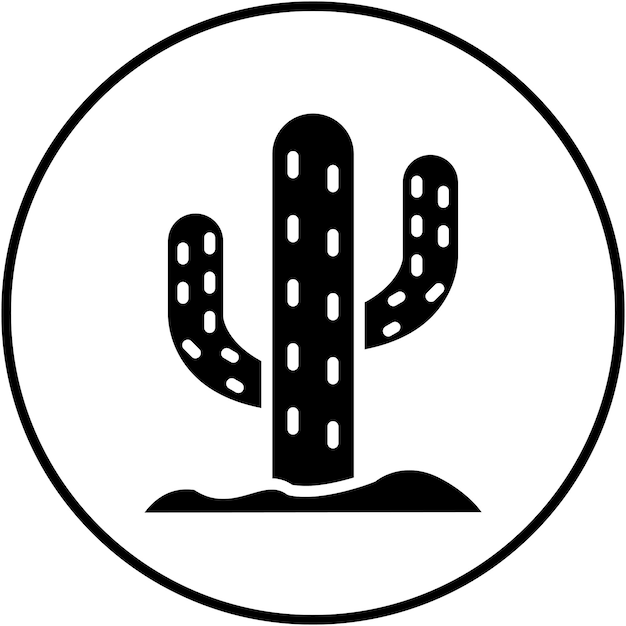 El icono vectorial de cactus se puede usar para el conjunto de iconos de flores