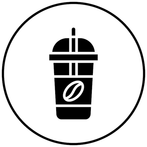 El icono vectorial de café helado se puede utilizar para el conjunto de iconos de bebidas