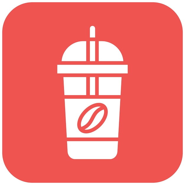 El icono vectorial de café helado se puede utilizar para el conjunto de iconos de bebidas