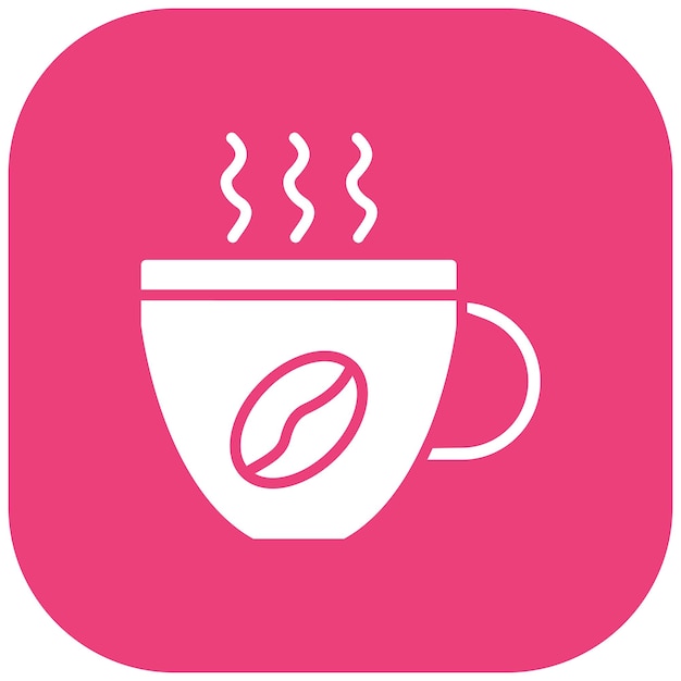El icono vectorial del café se puede usar para el conjunto de iconos de la cafetería