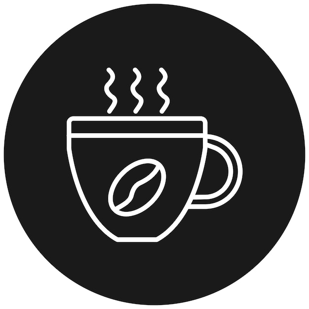 El icono vectorial del café se puede usar para el conjunto de iconos de la cafetería