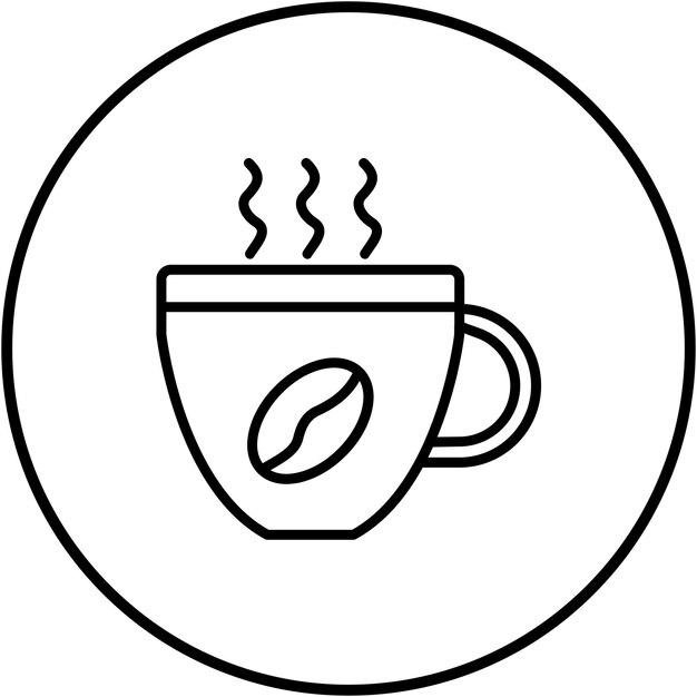 El icono vectorial del café se puede usar para el conjunto de iconos de la cafetería