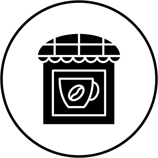 El icono vectorial del café se puede usar para el conjunto de iconos del mercado callejero