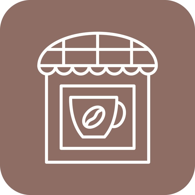 El icono vectorial del café se puede usar para el conjunto de iconos del mercado callejero