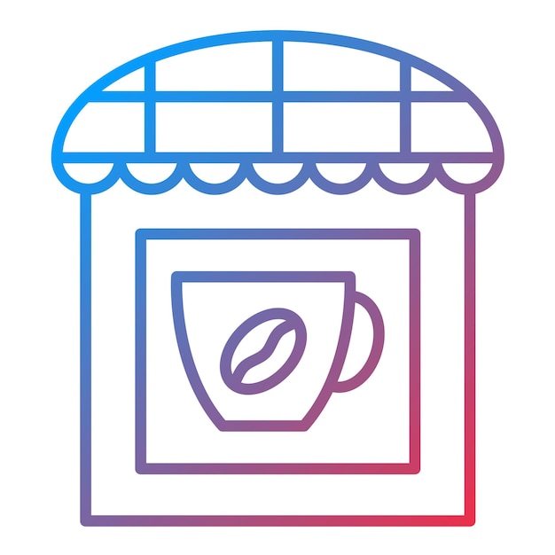 El icono vectorial del café se puede usar para el conjunto de iconos del mercado callejero