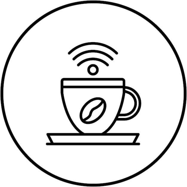 El icono vectorial de Cafe Wifi se puede usar para el conjunto de iconos de Coffee Shop