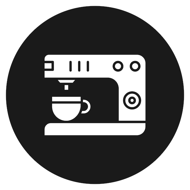 El icono vectorial de la cafetera se puede usar para el conjunto de iconos de la mañana y el desayuno