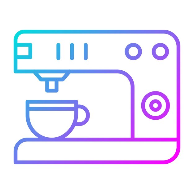 El icono vectorial de la cafetera se puede usar para el conjunto de iconos de la mañana y el desayuno