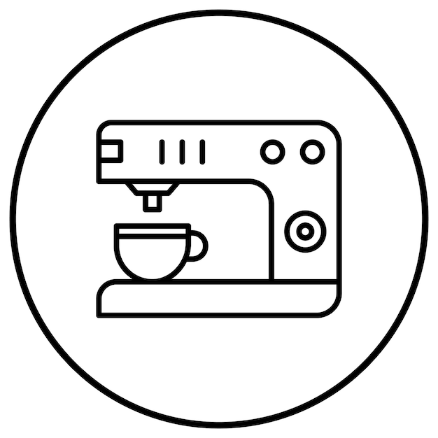 El icono vectorial de la cafetera se puede usar para el conjunto de iconos de la mañana y el desayuno